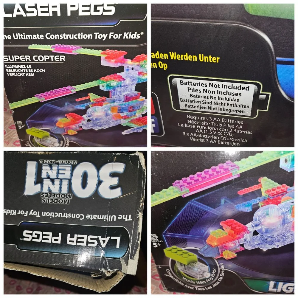 Laser Pegs Super Copter Building Set One Size Clear Multi-color New